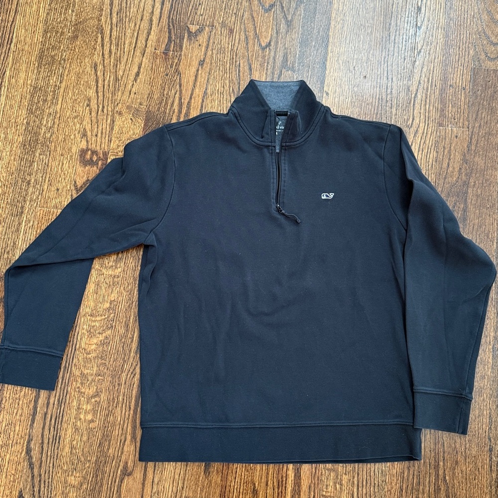 Vineyard Vines Heather Gray and Black Sweater